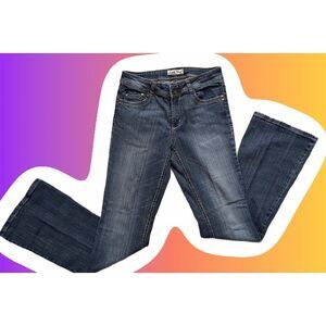 l.e.i. Women's Bootcut Blue Denim Jeans Size 7 Mid Rise 5-Pocket